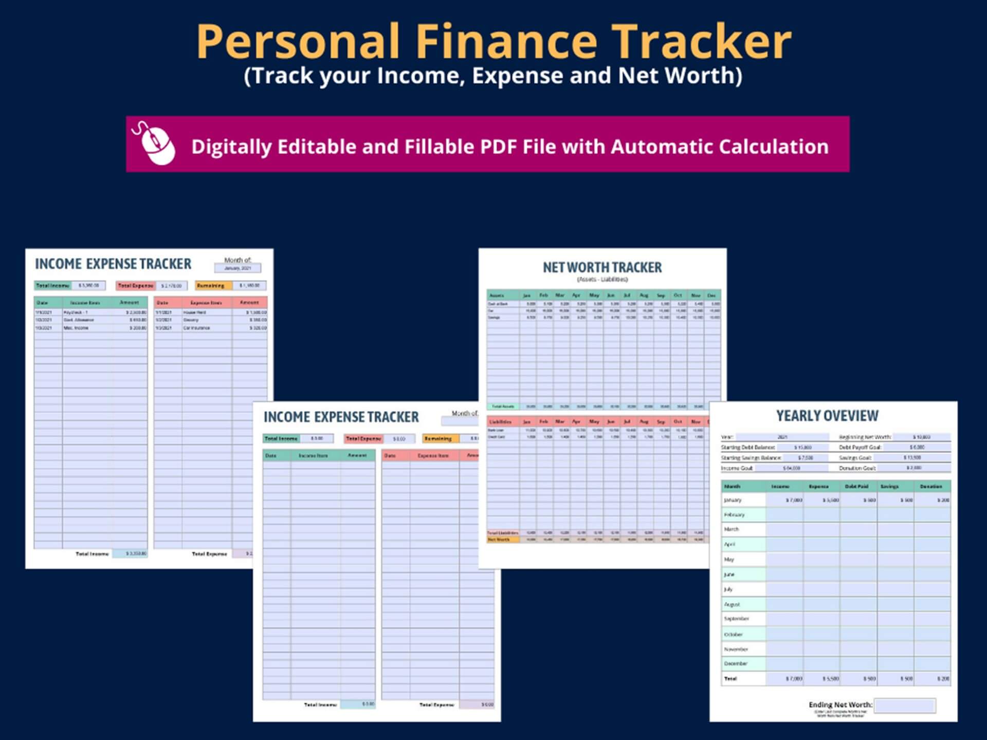 Dashboard Templates: Personal Finance Tracker